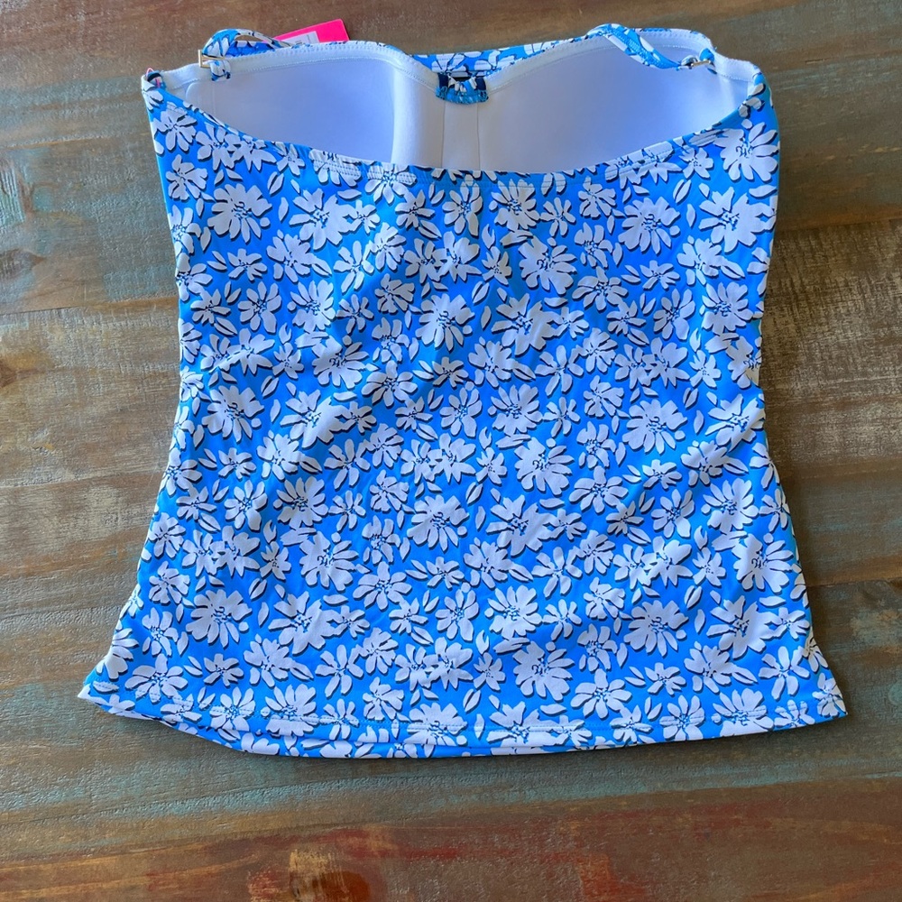 Lilly Pulitzer Blue and White Floral Tank Top - Picture 2 of 3
